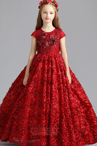 Robe de fille de fleur Dentelle Mariage Froid Fermeture à glissière - Page 1