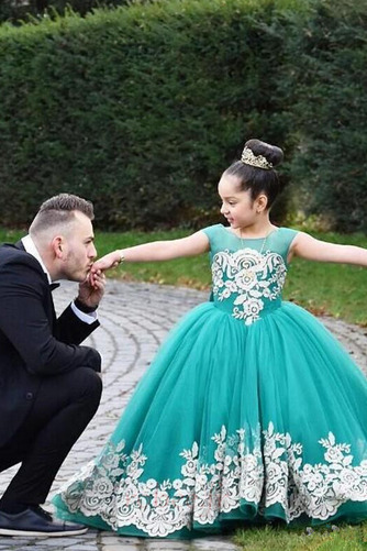 Robe de fille de fleur Dentelle A-ligne Automne Formelle Orné de Nœud à Boucle - Page 4