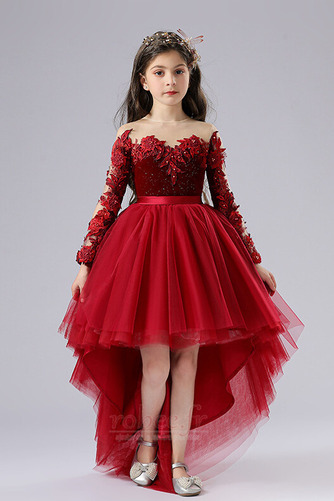 Robe de fille de fleur Manche Longue Naturel taille Glamour Décalcomanie - Page 1