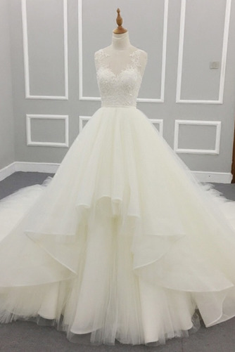 Robe de mariage Eglise gossamer Naturel taille Gaze Hiver Traîne Longue - Page 1