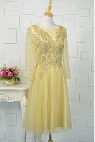 Robe de soirée gossamer Longueur de genou Manche Longue Montrer - Page 3