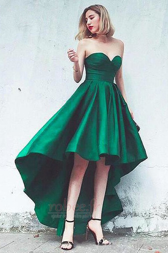 Robe de bal col coeur Poire Naturel taille Haut Bas Soie Laçage - Page 1