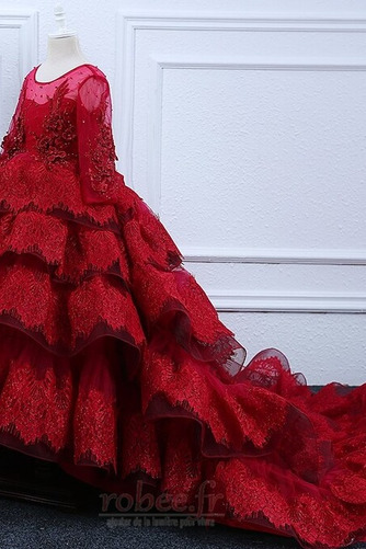 Robe de fille de fleur Naturel taille Couvert de Dentelle Festonné - Page 6