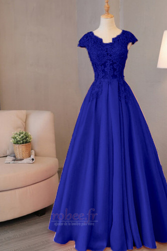 Robe de bal Laçage Satin Hiver A-ligne Manche Courte Formelle - Page 11