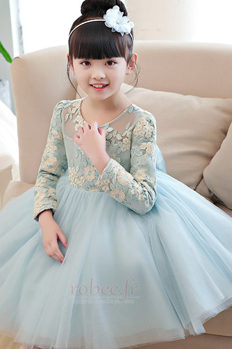 Robe de fille de fleur Tulle Petit collier circulaire Manche de T-shirt - Page 4