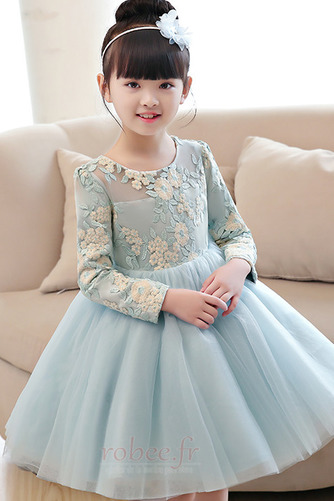 Robe de fille de fleur Tulle Petit collier circulaire Manche de T-shirt - Page 3