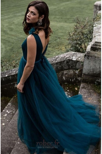 Robe de soirée Simple Tulle Col en V À la masse Naturel taille - Page 2