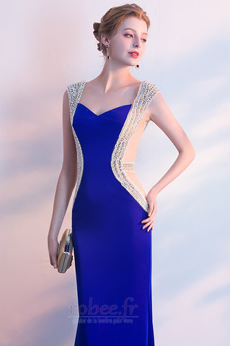 Robe de bal Longue Automne Fête Larges Bretelles Fourreau Avec Bijoux - Page 5