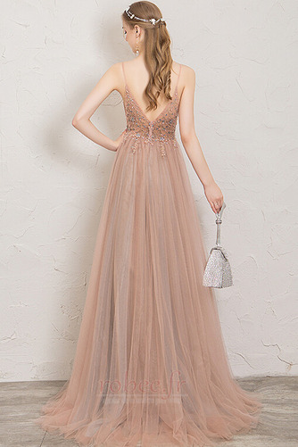 Robe de soirée Longue a ligne Romantique Norme Fête Tulle Fourreau Avec Bijoux - Page 2