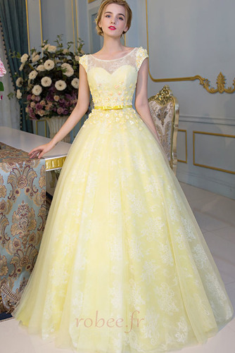 Robe de bal Dentelle Ballon Col Bateau A-ligne Formelle Fermeture à glissière - Page 1