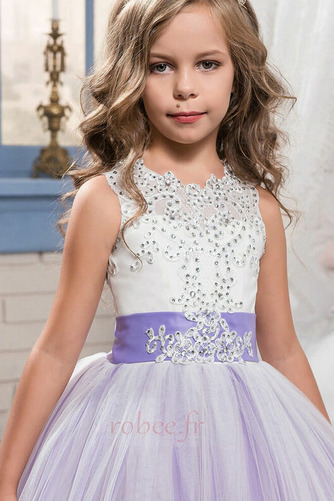 Robe de fille de fleur Dentelle Automne Naturel taille Corsage Avec Bijoux - Page 3