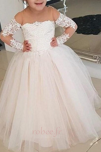 Robe de fille de fleur Manche Longue Fermeture à glissière Mariage - Page 2