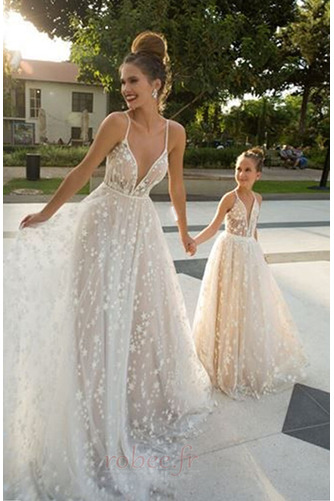 Robe de mariage Bretelles Spaghetti a ligne Été Plage Médium - Page 2