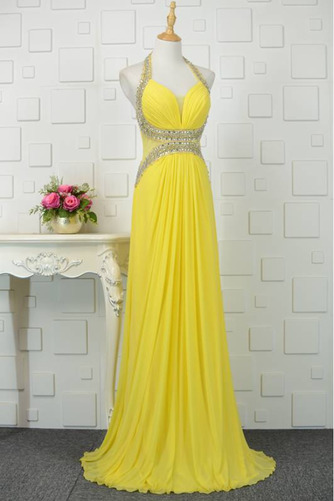 Robe de bal Jaune Dos nu Fourreau Avec Bijoux Naturel taille - Page 2