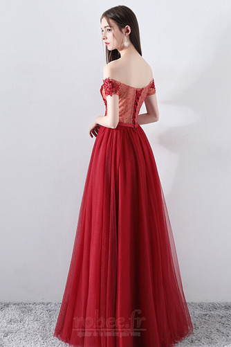 Robe de soirée Sexy Longueur de plancher A-ligne Tulle Naturel taille - Page 2