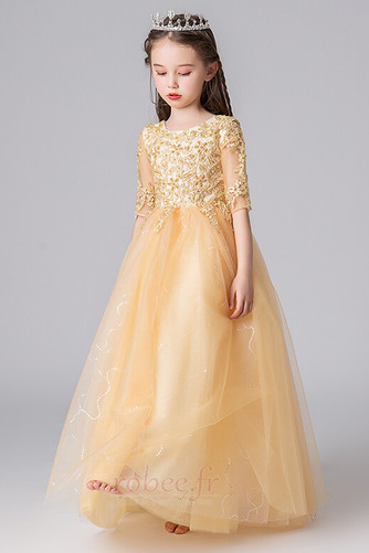Robe de fille de fleur noble Petit collier circulaire Tulle Longueur au sol - Page 4