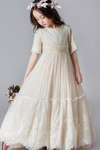 Robe de fille de fleur Longueur Cheville Tulle Fermeture à glissière - Page 3