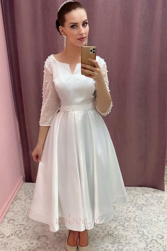 Robe de mariage Manche Longue Manche Aérienne Été Perles Dent de scie - Page 1