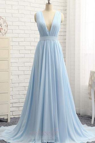 Robe de soirée Elégant Sans Manches Col en V Foncé Automne a ligne - Page 1