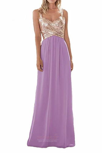 Robe de demoiselle d'honneur Corsage plissé Longue Mariage Sans Manches - Page 8