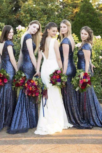 Robe de demoiselle d'honneur Sirène Paillettes Printemps Elégant - Page 2