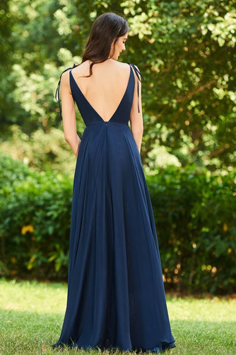 Robe de demoiselle d'honneur Simple Plissé Col en V Fourreau pli - Page 3