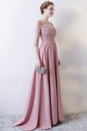 Robe de soirée Sablier Laçage 3/4 Manche Naturel taille Manche Aérienne - Page 4