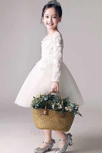 Robe de fille de fleur Dentelle Printemps Petit collier circulaire - Page 1