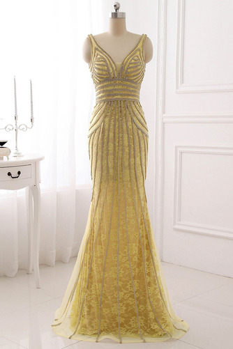 Robe de soirée Sirène Tulle Sans Manches Scintillait Fermeture à glissière - Page 1
