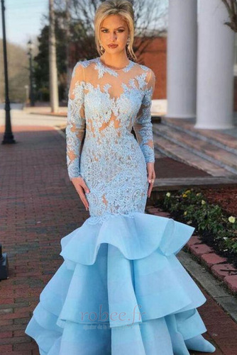 Robe de bal Sirène Satin Exquisite Automne Festin Manche Longue - Page 1