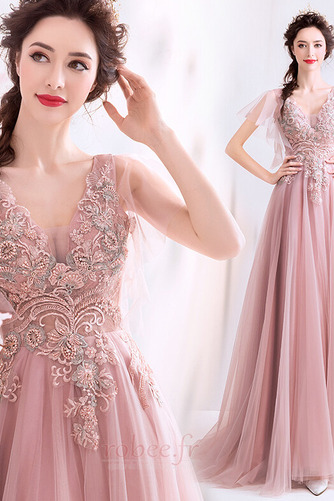 Robe de soirée Dos nu aligne Tulle Train de petit Dramatique - Page 5