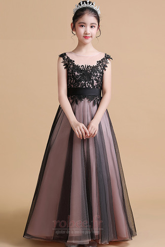 Robe de fille de fleur Tulle Sans Manches Montrer Col de chemise t - Page 3