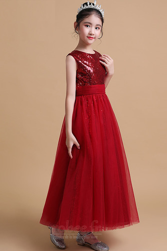 Robe de fille de fleur Luxueux Pailleté Longueur Cheville Tulle - Page 4