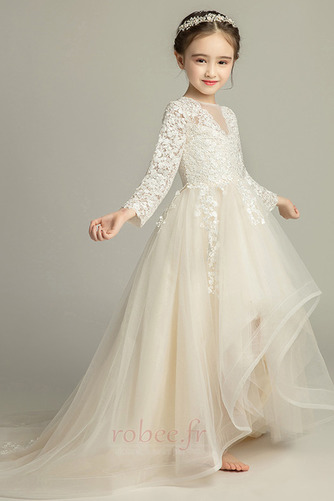 Robe de fille de fleur Cérémonie Appliquer Formelle Dentelle - Page 3