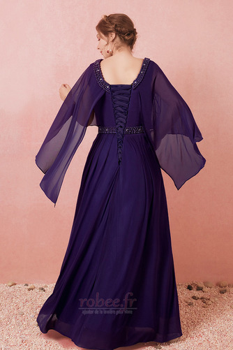 Robe de bal Longueur Cheville Mousseline Lacez vers le haut Perler - Page 5