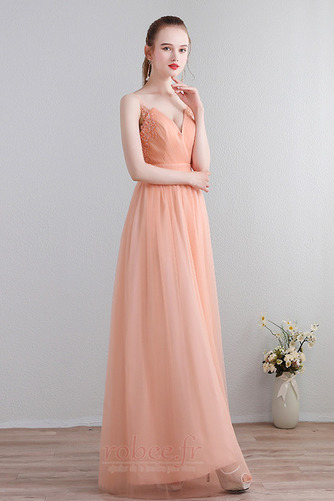 Robe de demoiselle d'honneur Sans Manches Col en V Foncé Dos nu - Page 4