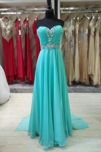 Robe de soirée Ruché Mousseline Fourreau plissé Sans Manches - Page 1