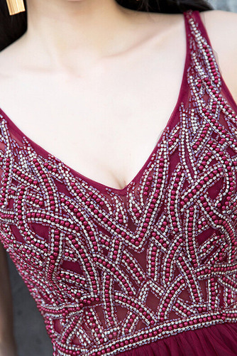 Robe de bal Tulle Traîne Courte Sans Manches Dos nu Col en V - Page 5