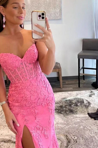 Robe de soirée Tulle Ouverture Frontale Poire Été Longueur au sol - Page 3