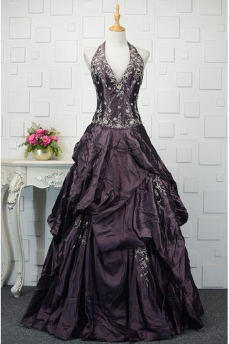 Robe de bal Corsage Avec Bijoux Laçage Naturel taille Taffetas - Page 1