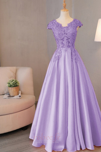 Robe de bal Laçage Satin Hiver A-ligne Manche Courte Formelle - Page 14