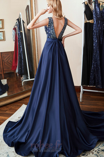 Robe de bal Fourreau Avec Bijoux A-ligne Perle Sans Manches Col en V Foncé - Page 2