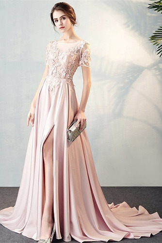 Robe de soirée Norme Traîne Courte Manche Aérienne Col Bateau - Page 1