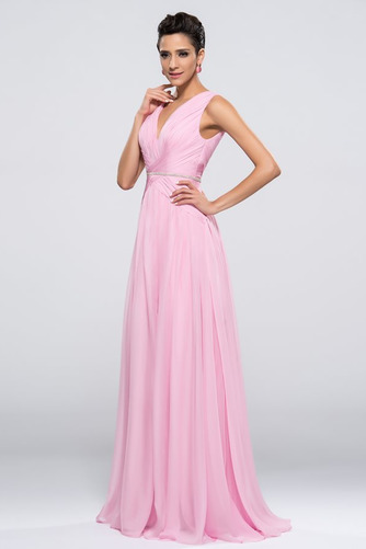 Robe de soirée Fourreau plissé Mousseline Fermeture à glissière - Page 3