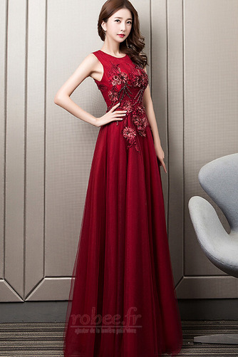 Robe de soirée Laçage Naturel taille A-ligne Sans Manches Perle - Page 3