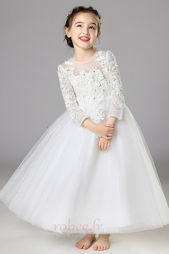 Robe de fille de fleur Tulle Décalcomanie Longueur Cheville Naturel taille - Page 3