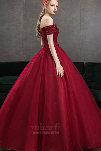 Robe de bal Tulle Manche Courte Perle Fourreau Avec Bijoux Automne - Page 4