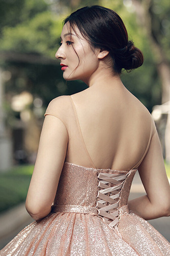 Robe de bal Foisonné A-ligne Chaussez Sans Manches Drapé Poire - Page 5