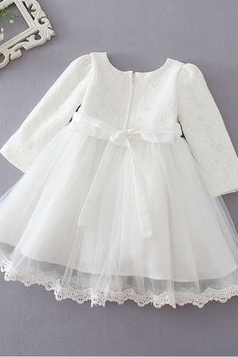Robe de fille de fleur Tulle Dentelle Manche de T-shirt Manche Longue - Page 2