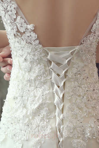 Robe de mariée Manche Courte Couvert de Dentelle Lacez vers le haut - Page 5